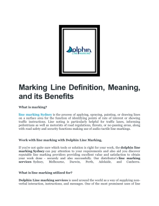 Parking Line Marking - Dolphin Line Marking