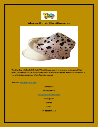 Wholesale Kids Hats | Riocokidswear.com