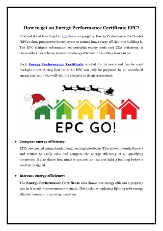 How to get an Energy Performance Certificate EPC
