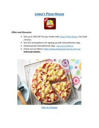15% Off - Lewy’s Pizza Bathurst Takeaway and Delivery, NSW