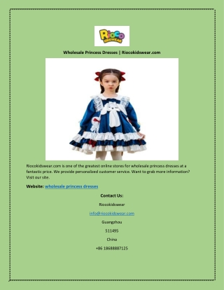 Wholesale Princess Dresses | Riocokidswear.com