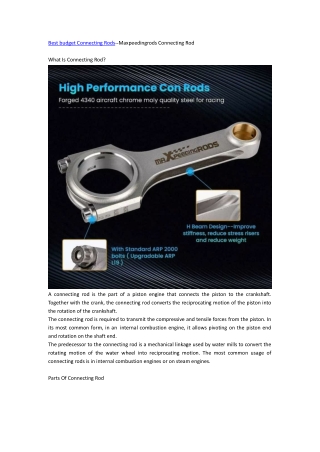 Best budget Connecting Rods--Maxpeedingrods Connecting Rod
