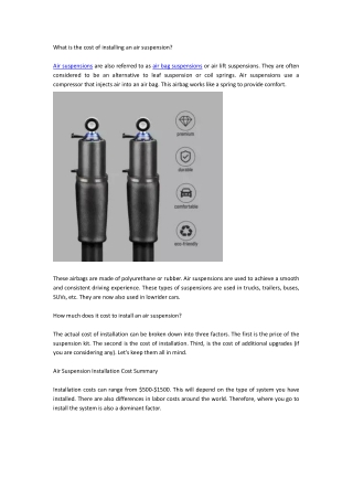 How Much Does it Cost to Install Air Ride 