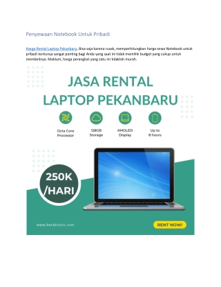 Jasa Rental Laptop Pekanbaru, WA 0878 9381 1922