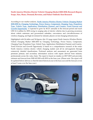 North America Wireless Electric Vehicle Charging Market: Ken Research
