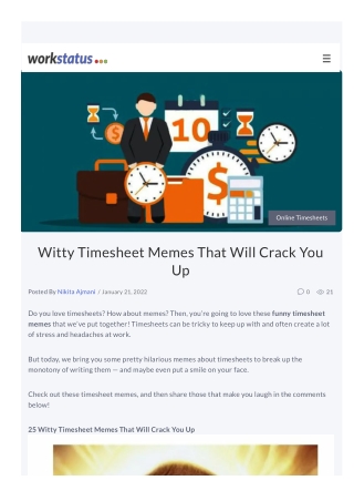 Witty Timesheet memes that will crack you up