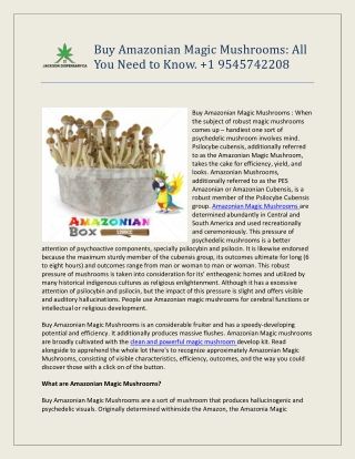 Buy Amazonian Magic Mushrooms