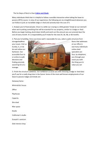 Portable storage sheds