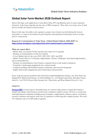 Business Strategies, Revenue and Growth Rate of Global Solar Farm Market