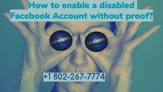 How to enable a disabled Facebook Account without proof_