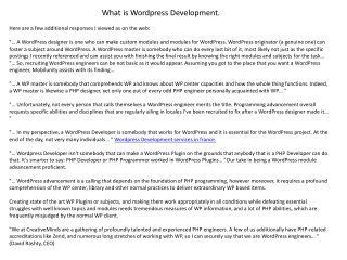 What is Wordpress Development.
