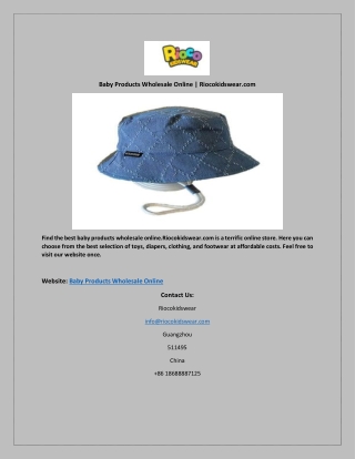 Baby Products Wholesale Online | Riocokidswear.com