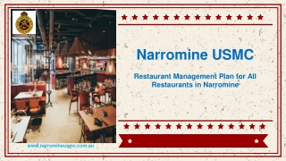 Restaurant Management Plan for All Restaurants in Narromine