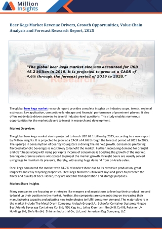 Beer Kegs Market