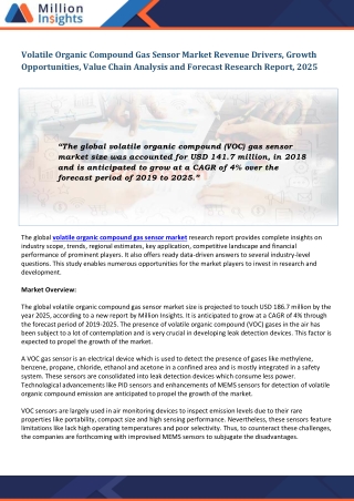 Volatile Organic Compound Gas Sensor Market