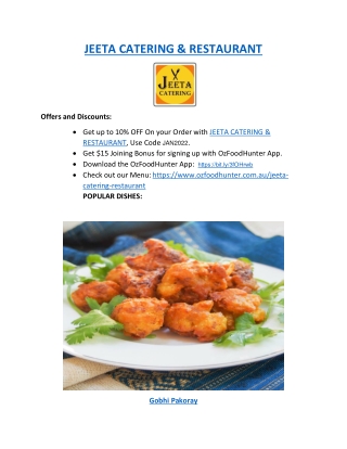 Jeeta Catering & Restaurant-Delivery | 5% off OzFoodHunter