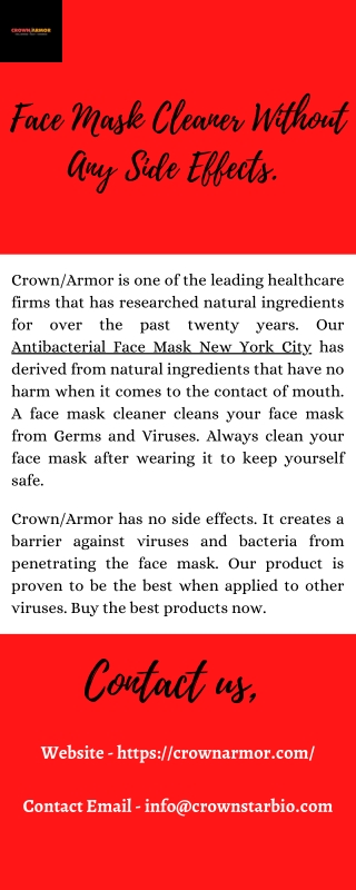 Face Mask Cleaner Without Any Side Effects.