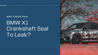 What Causes Your BMW X1 Crankshaft Seal To Leak