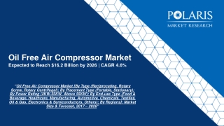 Oil Free Air Compressor Market To Trace Exponential Gain Till 2026