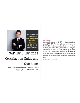 Latest Questions and Exam Tips for SAP IBP C_IBP_2111 Certification Exam