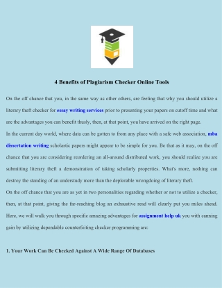 4 Benefits of Plagiarism Checker Online Tools