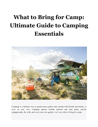 What to Bring for Camp_ Ultimate Guide to Camping Essentials