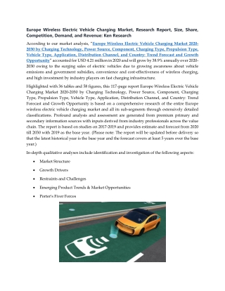 Europe Wireless Electric Vehicle Charging Market Research Report: Ken Research
