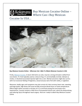 Buy Mexican Cocaine Online – Where Can i Buy Mexican Cocaine In USA…