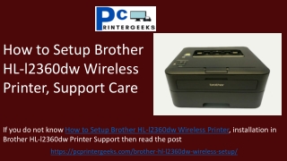 How to Setup Brother HL-l2360dw Wireless Printer