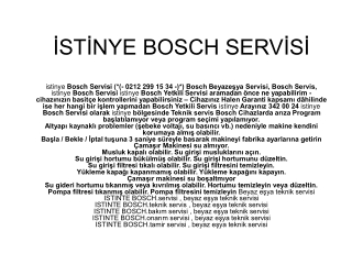 Bosch Servis istinye ≽( 212 299 15 34 )⋞ Bosch Servisi Pek ç