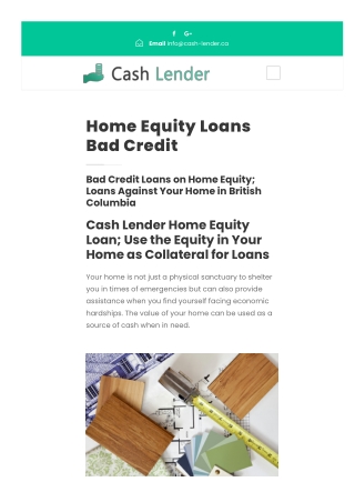 Home Equity Loans Bad Credit