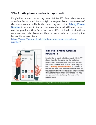 Why Xfinity phone number is important?