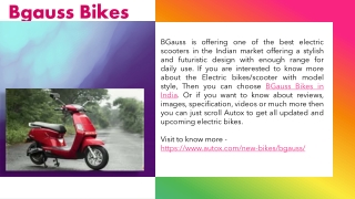 BGauss bikes price in India in 2022