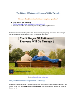 The 3 Stages Of Retirement Everyone Will Go Through-converted