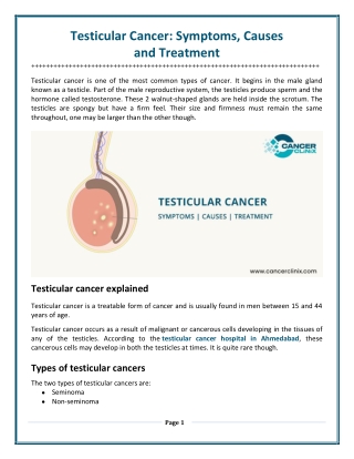 Testicular Cancer: Symptoms, Causes & Treatment