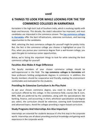 6 THINGS TO LOOK FOR WHILE LOOKING FOR THE TOP COMMERCE COLLEGES IN KARNATAKA