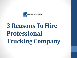 3 Reasons To Hire Professional Trucking Company