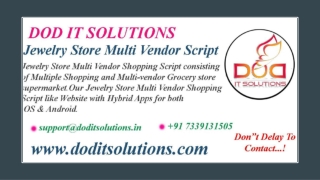 Jewelry Store Multi Vendor Script - Readymade Clone Scripts