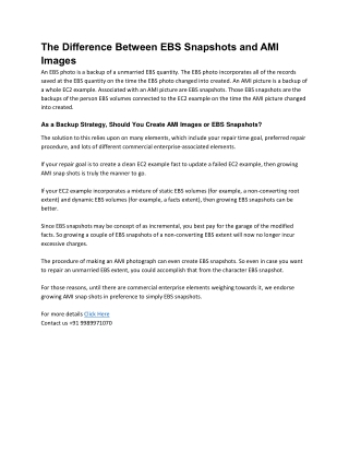 The Difference Between EBS Snapshots and AMI Images