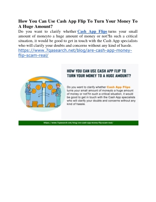 How You Can Use Cash App Flip To Turn Your Money To A Huge Amount?