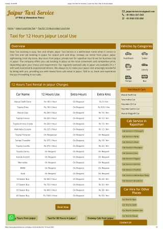 Book Cab for Jaipur local Visit | Jaipur Taxi Service