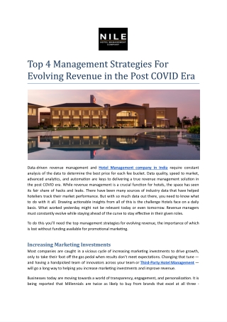 Top 4 Management Strategies For Evolving Revenue in the Post COVID Era