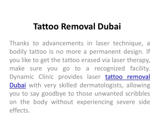 Tatto Removal Dubai