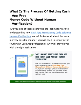 What Is The Process Of Cash App Free Money Code Without Human Verification?
