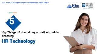 5 Key Things HR should pay attention to choosing HR Technology