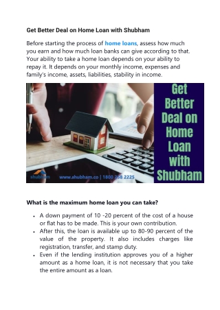 Get Better Deal on Home Loan with Shubham