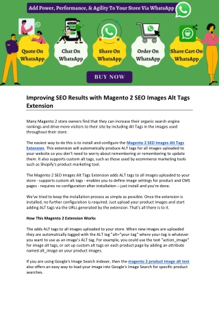 Improving SEO Results with Magento 2 SEO Images Alt Tags Extension