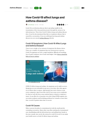 How Covid-19 affect lungs and asthma disease