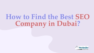 How to Find the Best SEO Company in Dubai?