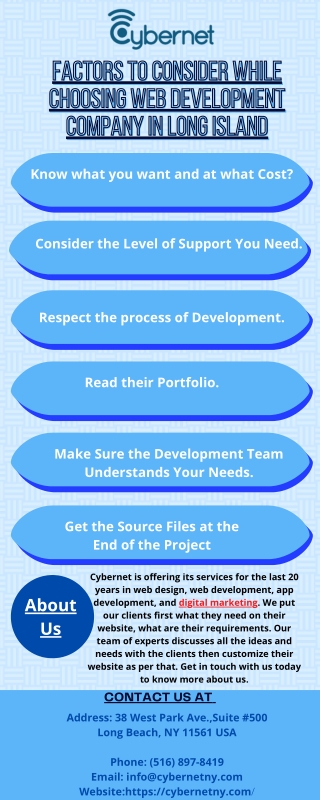 Factors to Consider while choosing web Development Company in Long Island